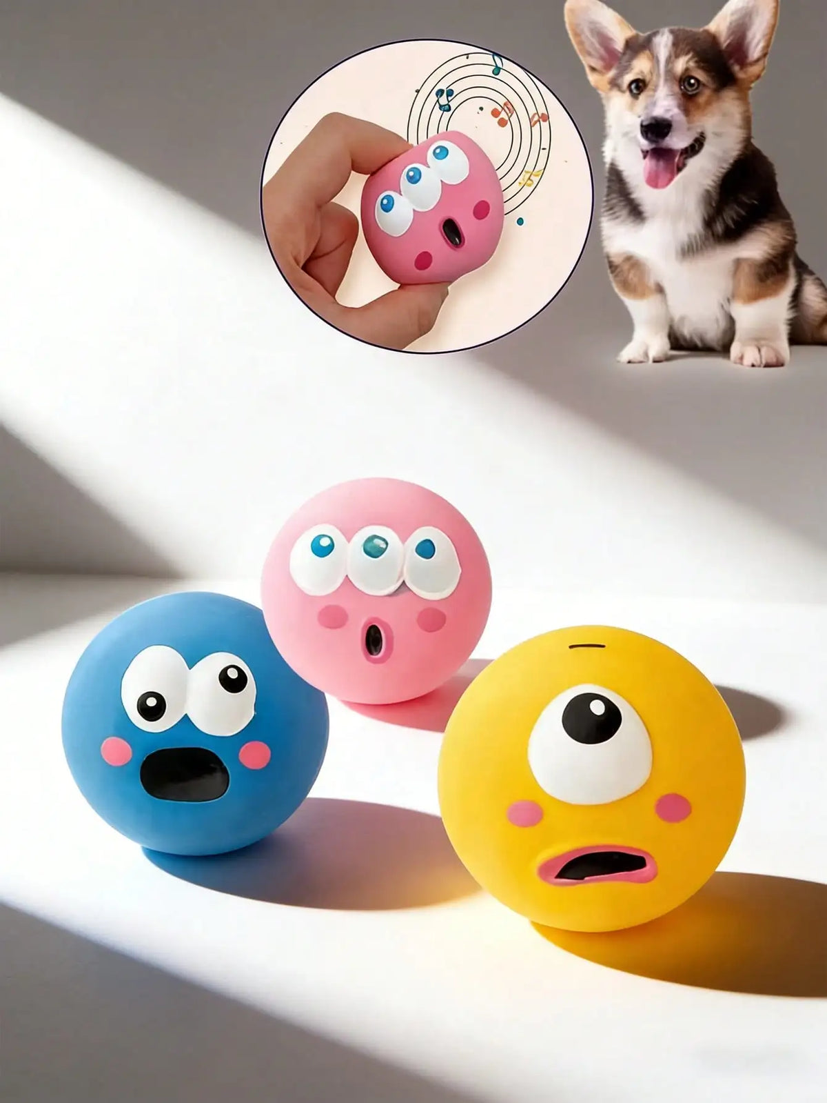 Interactive Squeaky Dog Dental Cleaning Ball Training Toy