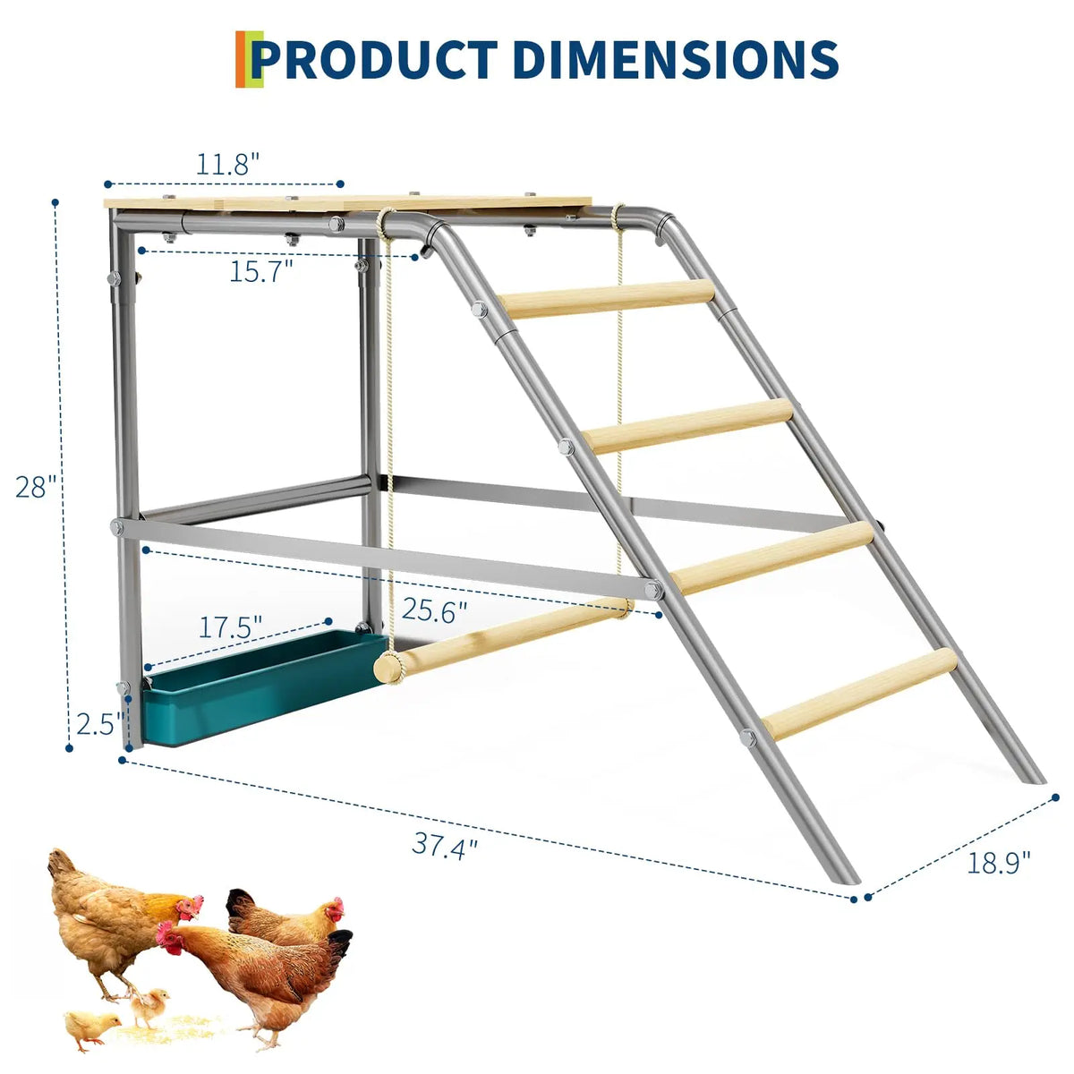 HiMISS Durable Galvanized Steel Chicken Coop Roost