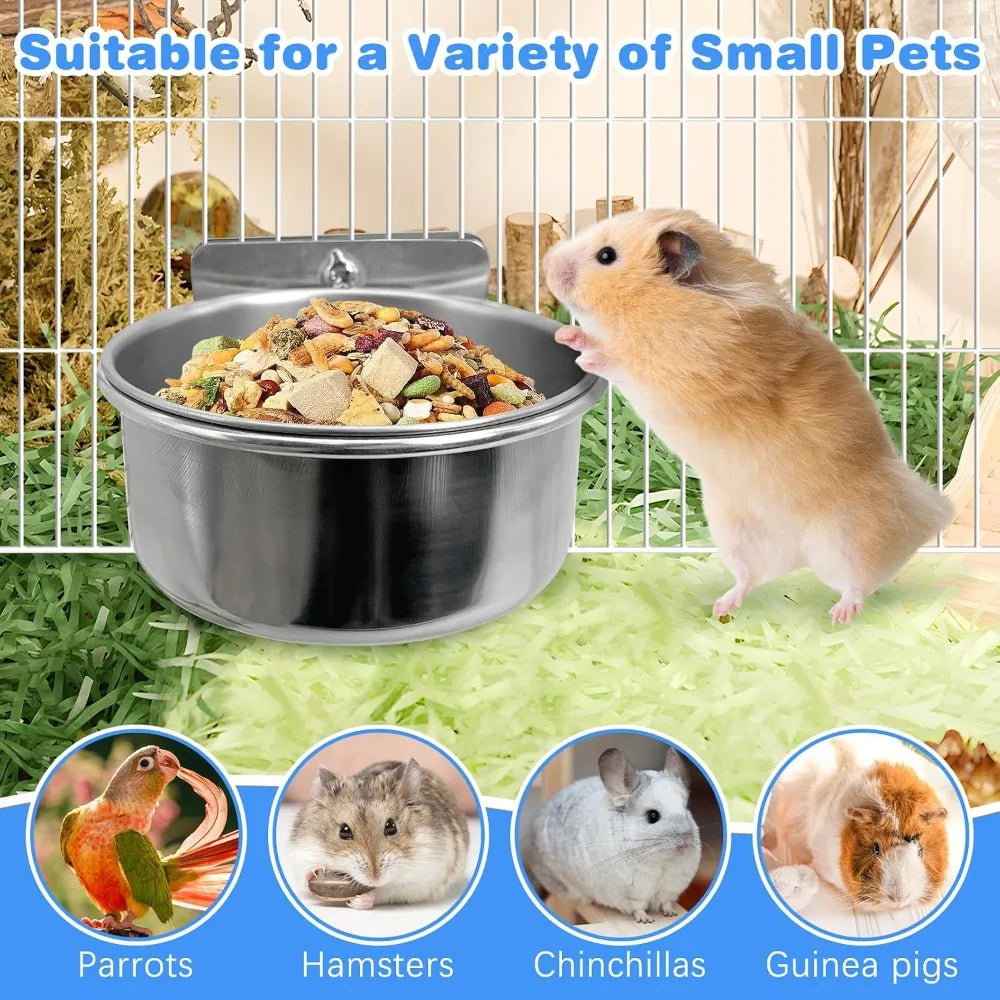 Plastic Bird Cage Feeder Cups Water Bowl Holder Clamp