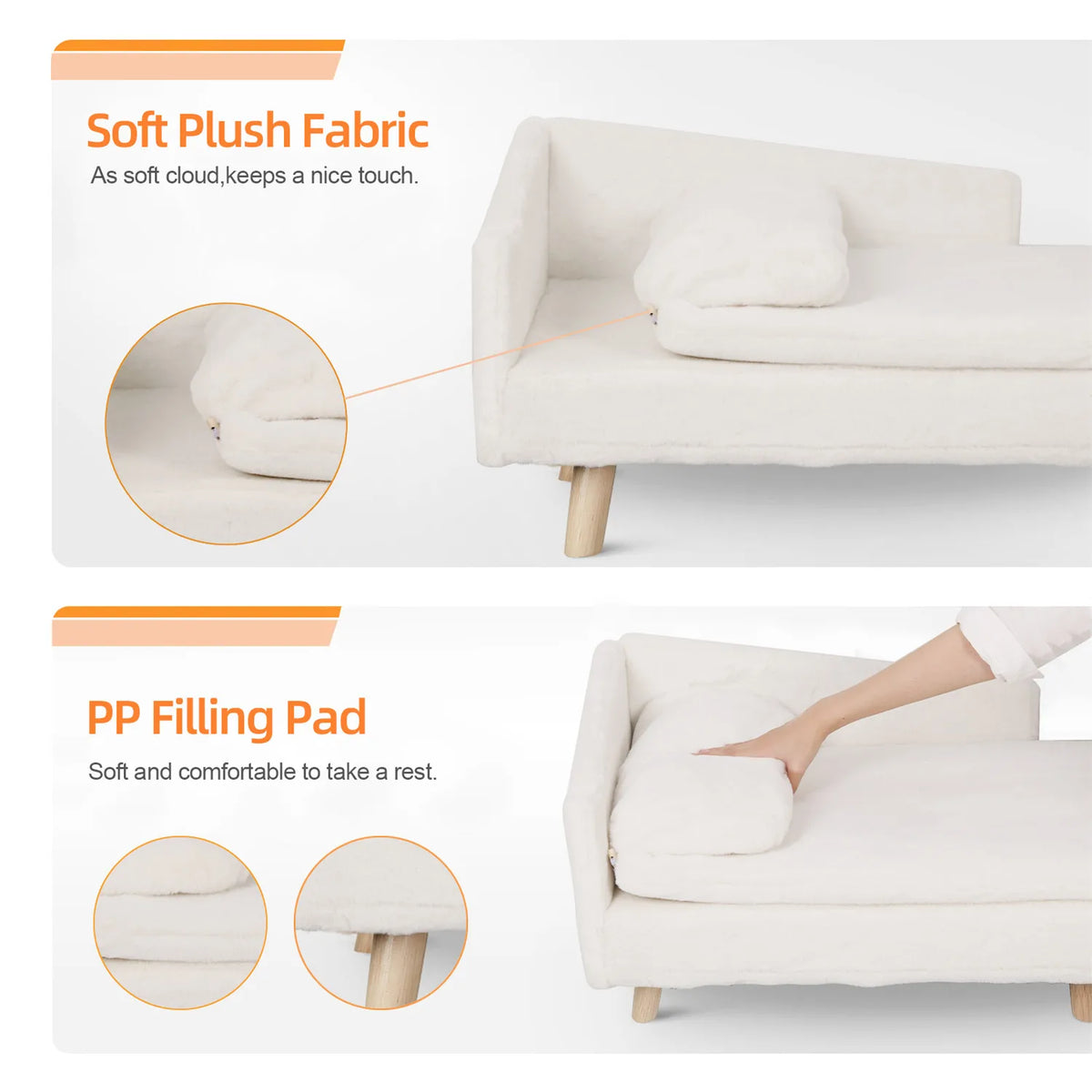 Bingopaw Elevated Pet Bed With Waterproof Cushion And Wood Legs