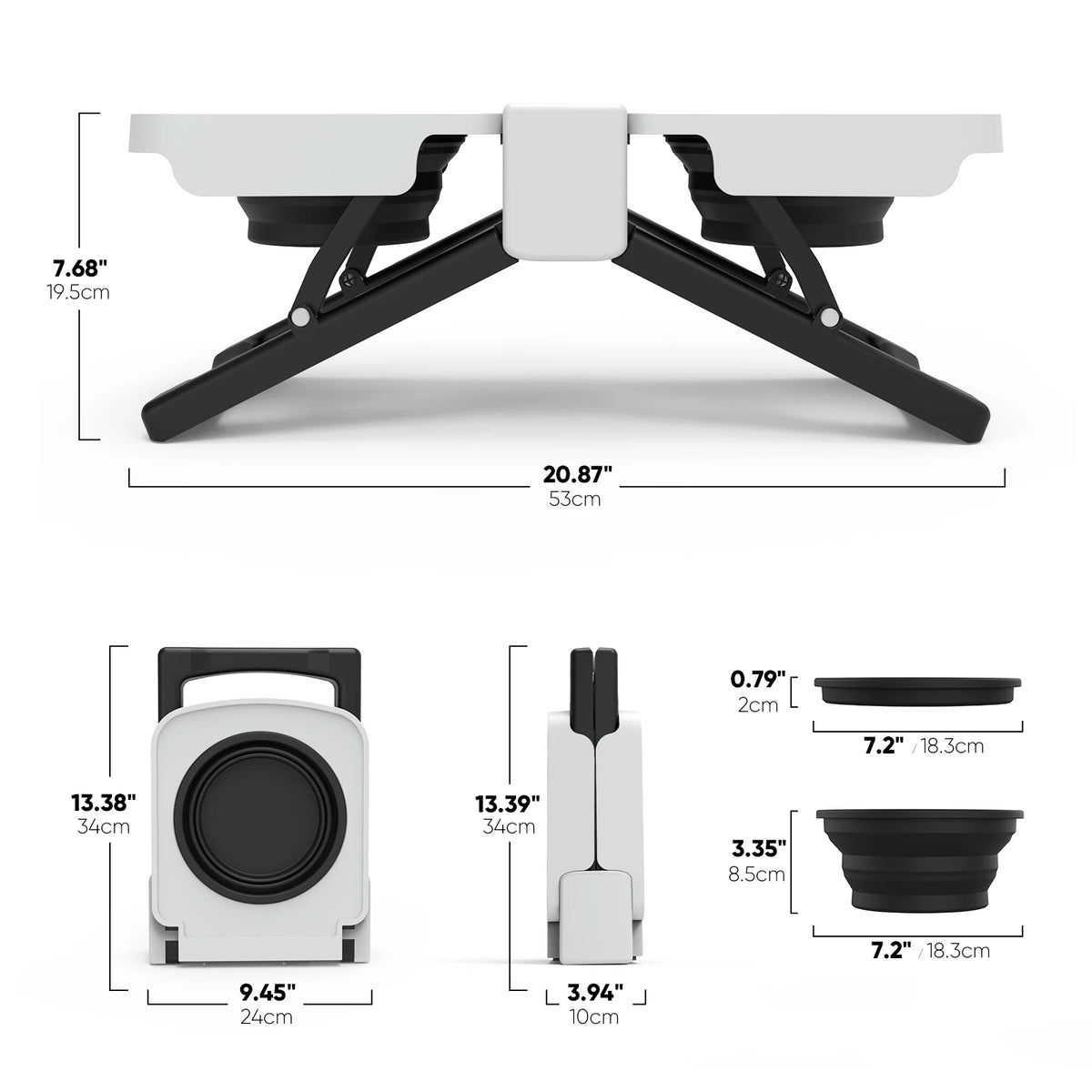 Superdesign Portable Elevated Dog Bowls Stand For Travel Feeding