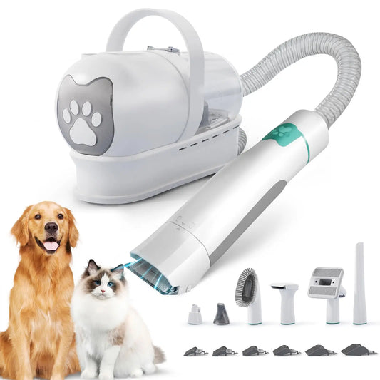 7 In 1 Dog Grooming Vacuum Kit With Deshedding Brush And Trimmers
