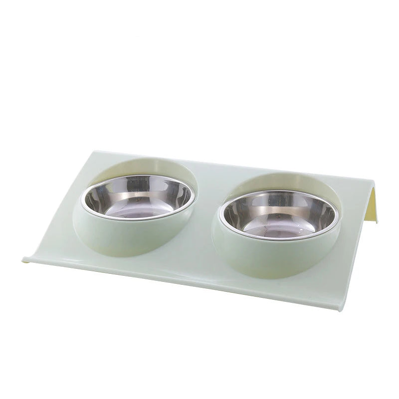 Stainless Steel Double Pet Bowl Feeding Station For Dogs