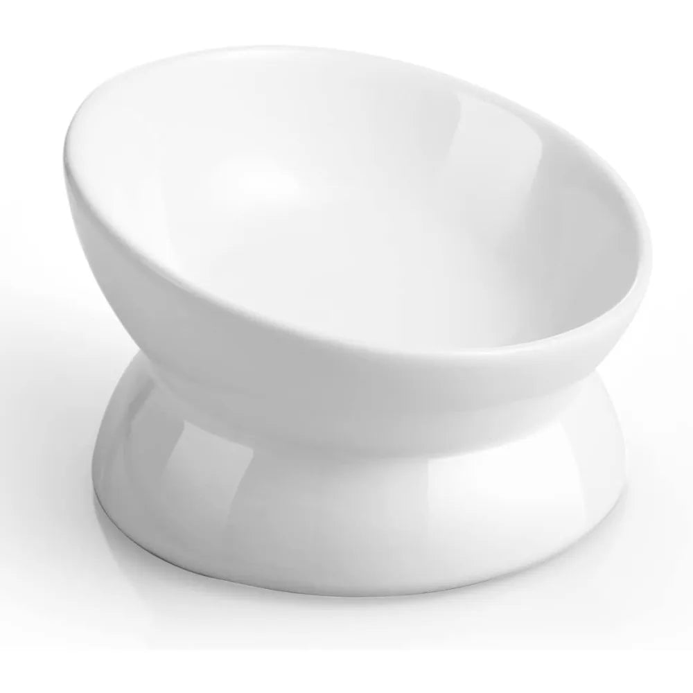 Raised Tilted Cat Food Bowl Ergonomic Anti Vomiting Feeder