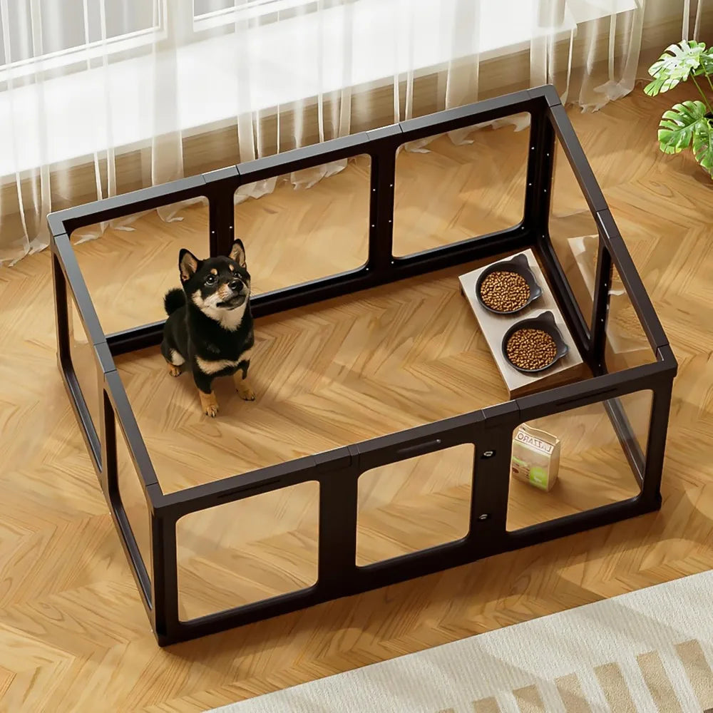Acrylic Pet Playpen With Door For Small Dogs Cats Rabbits