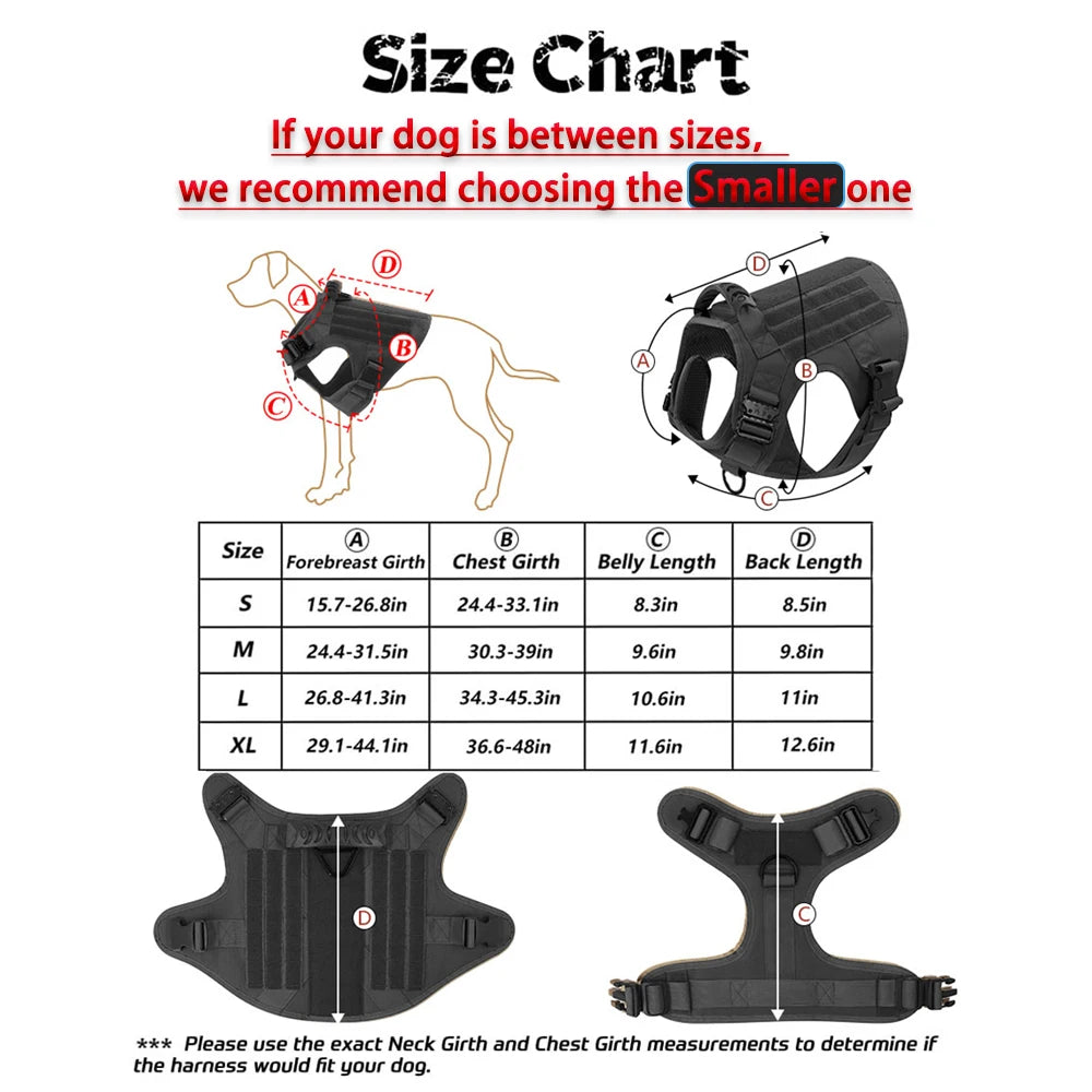 Tactical Dog Harness With Molle Pouches For German Shepherd Training