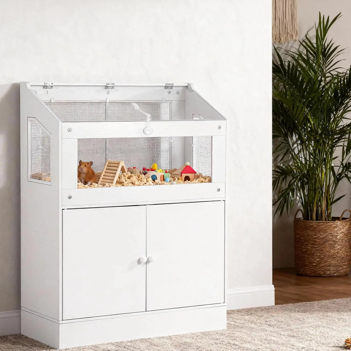 Hismiss Acrylic Small Animal Cage With Storage Cabinet Habitat