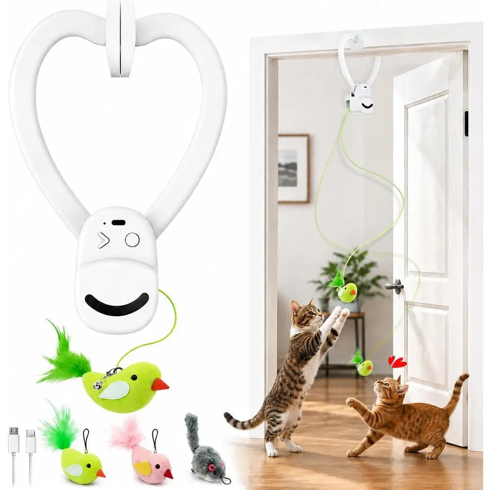 Interactive Cat Toy Wand Bird Chase Indoor USB Rechargeable