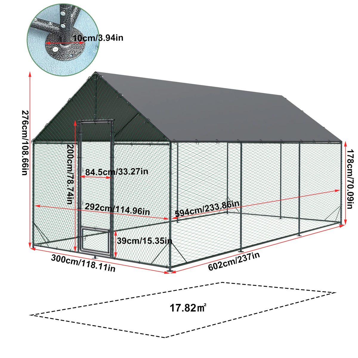 Bingopaw Heavy Duty Metal Chicken Coop With Nylon Netting