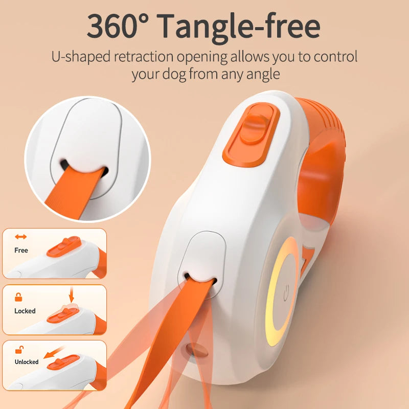 Rojeco Retractable Dog Leash With Safe Auto Lock System