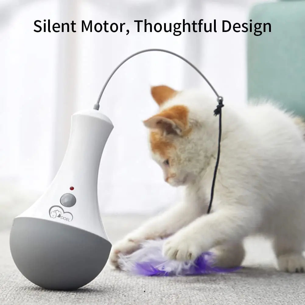 Doel Interactive Cat Feather Toy With Automatic 360 Rotation Design