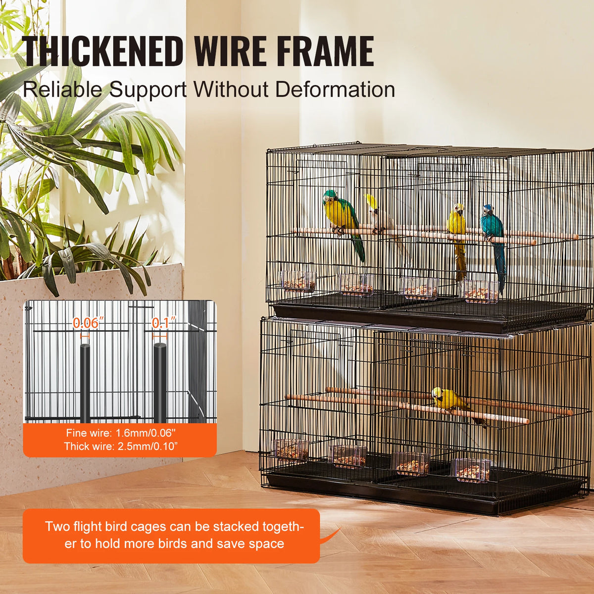SucceBuy Flight Bird Cage With Stackable Divider And Travel Handle