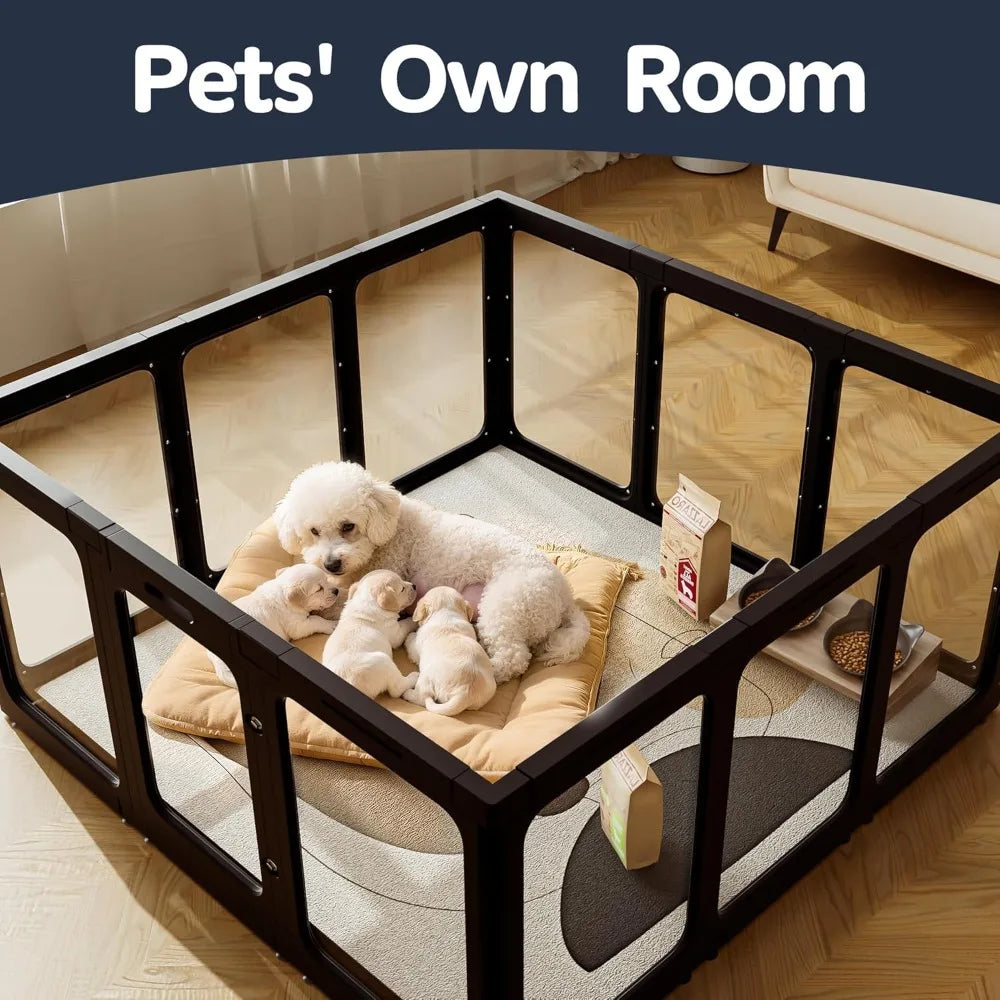 Acrylic Pet Playpen With Door For Small Dogs Cats Rabbits