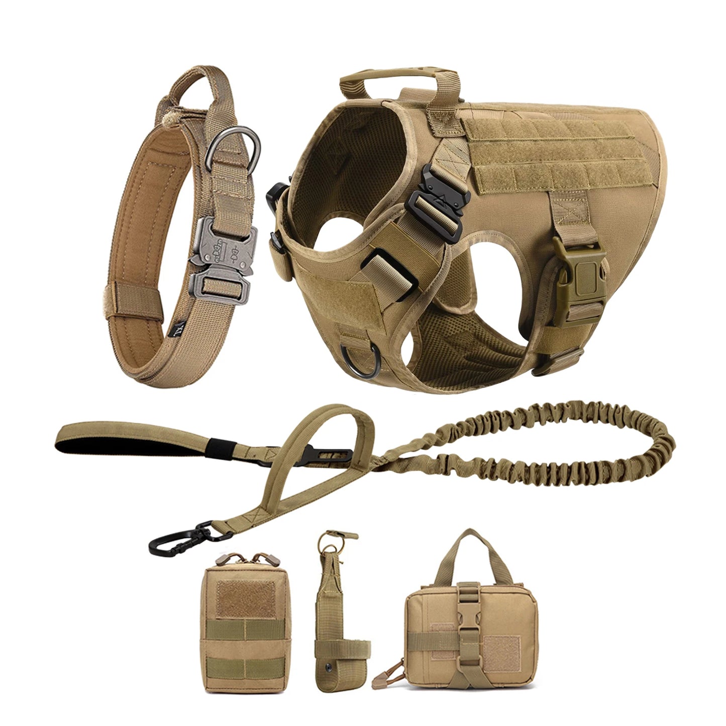 Tactical Dog Harness With Molle Pouches For German Shepherd Training