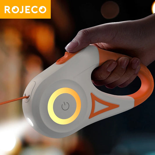 Rojeco Retractable Dog Leash With Safe Auto Lock System