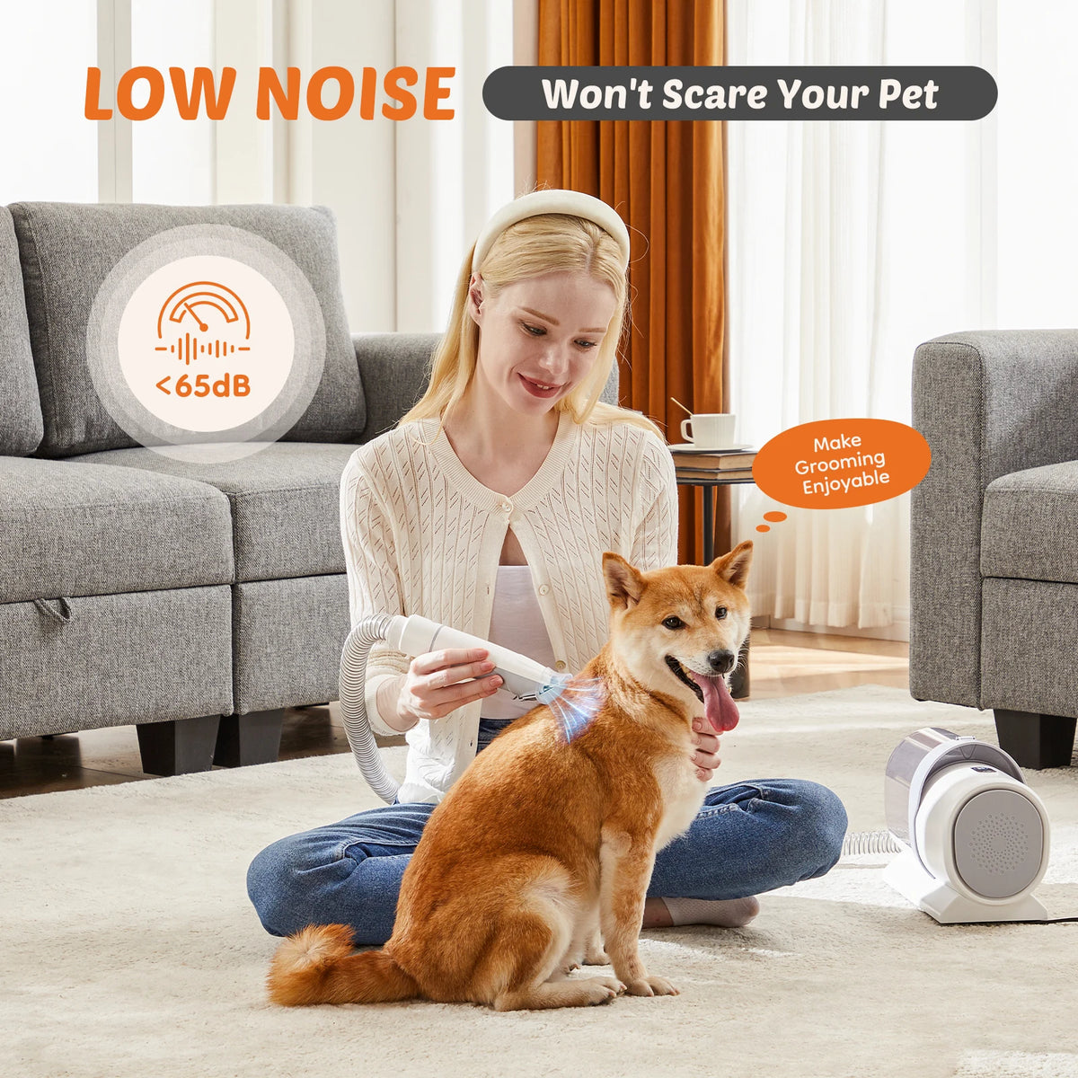 Sweetcrispy Professional Pet Grooming Vacuum Clipper Kit