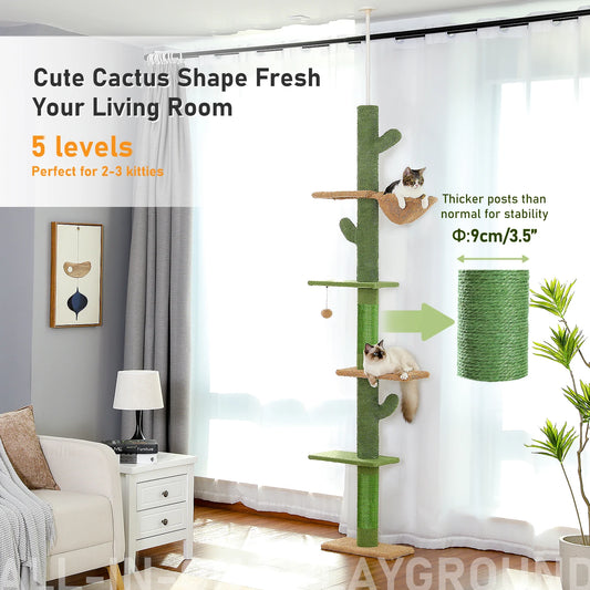 Pawz Road Sturdy Cat Climbing Tree With Hammock And Scratcher