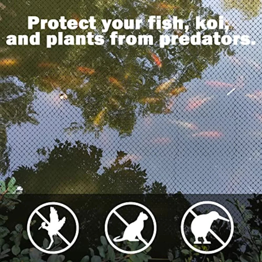 Protective Pond Netting With Fine Mesh And Ground Stakes