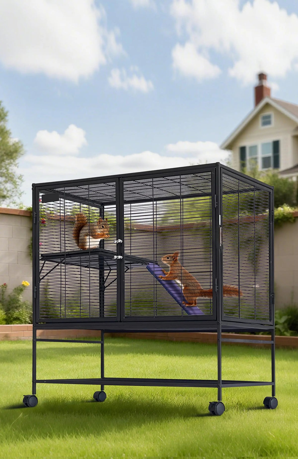 HiMISS Multi Level Small Animal Cage With Ramp And Tray