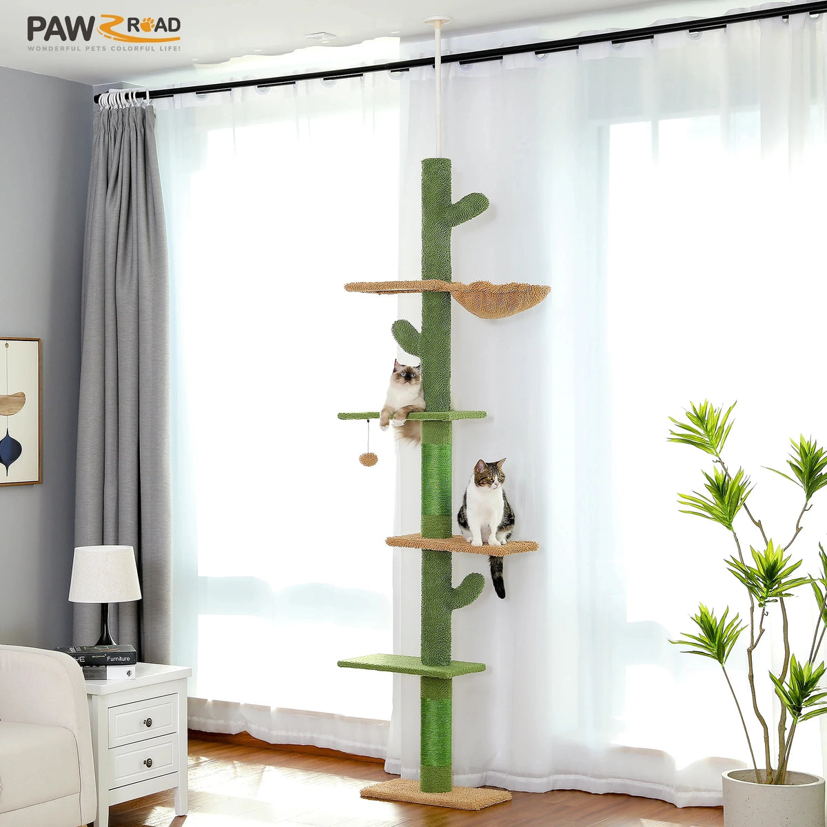 Pawz Road Sturdy Cat Climbing Tree With Hammock And Scratcher