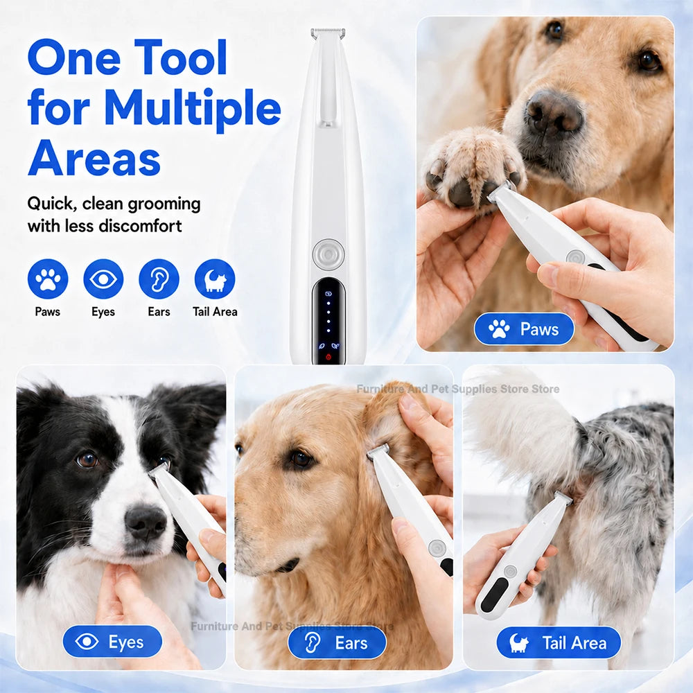 Waterproof Pet Hair Trimmer With Led Display And Travel Lock