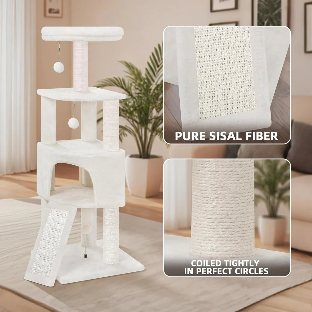 NBVCX Multi Level Cat Tower With Condo And Scratching Posts