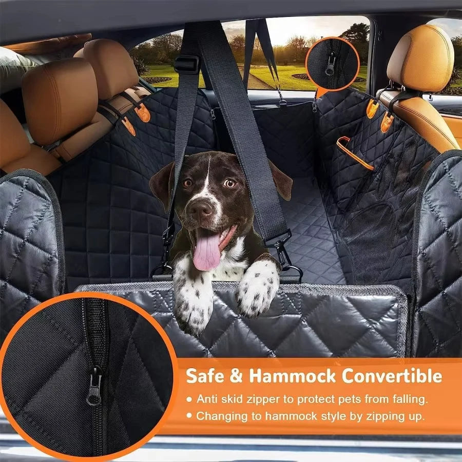 Waterproof Dog Car Seat Cover With Mesh Window And Zipper