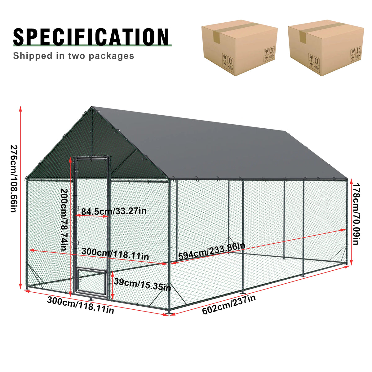 Bingopaw Heavy Duty Metal Chicken Coop With Nylon Netting