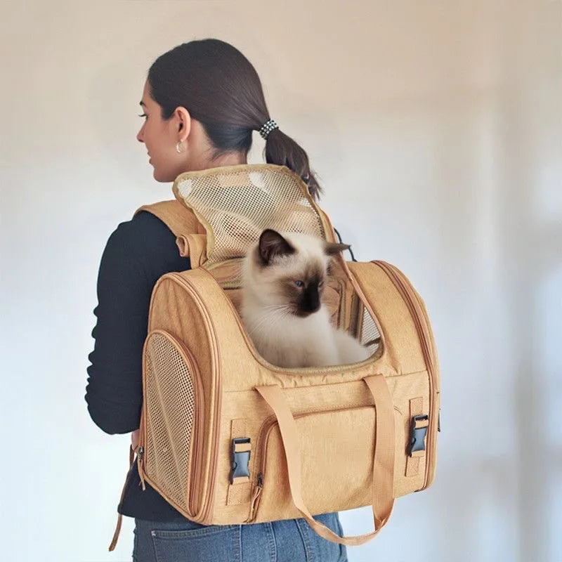 Breathable Foldable Pet Backpack For Dog And Cat Travel