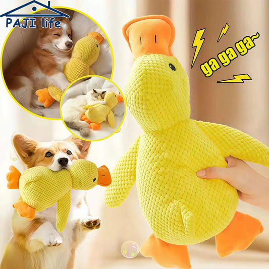 XMSJ Durable Plush Quacking Duck Chew Resistant Pet Toy
