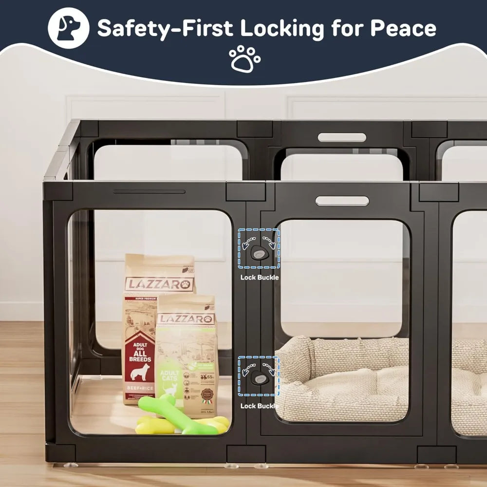 Acrylic Pet Playpen With Door For Small Dogs Cats Rabbits