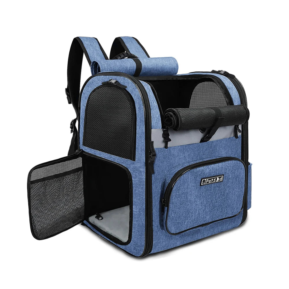 Petskd Breathable Dog Carrier Backpack With Double Doors