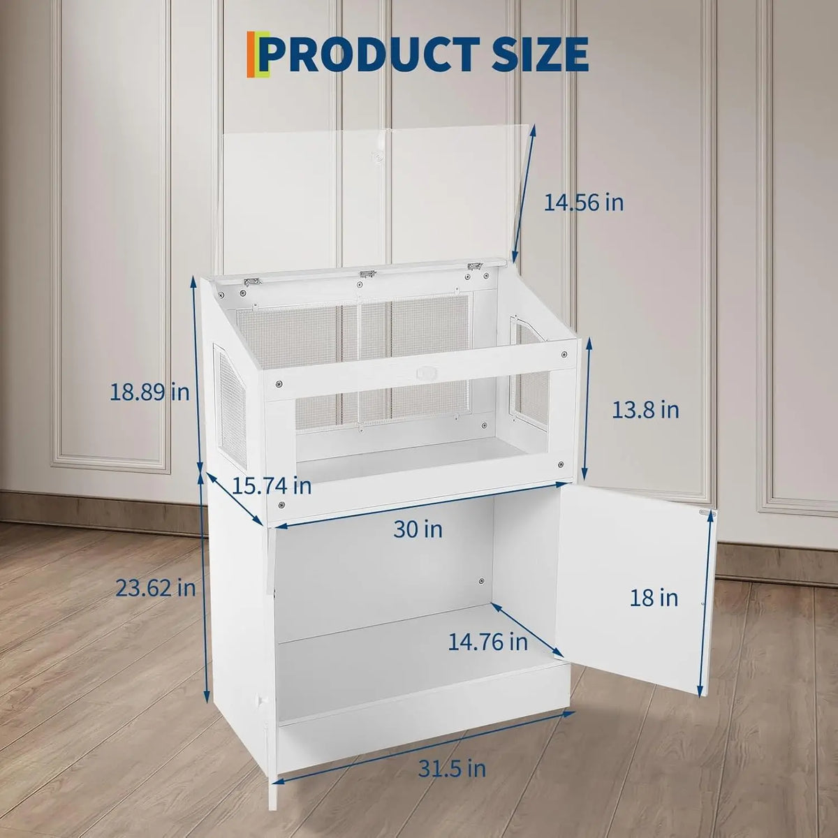 HiMISS Ventilated Small Animal Cage With Storage Cabinet