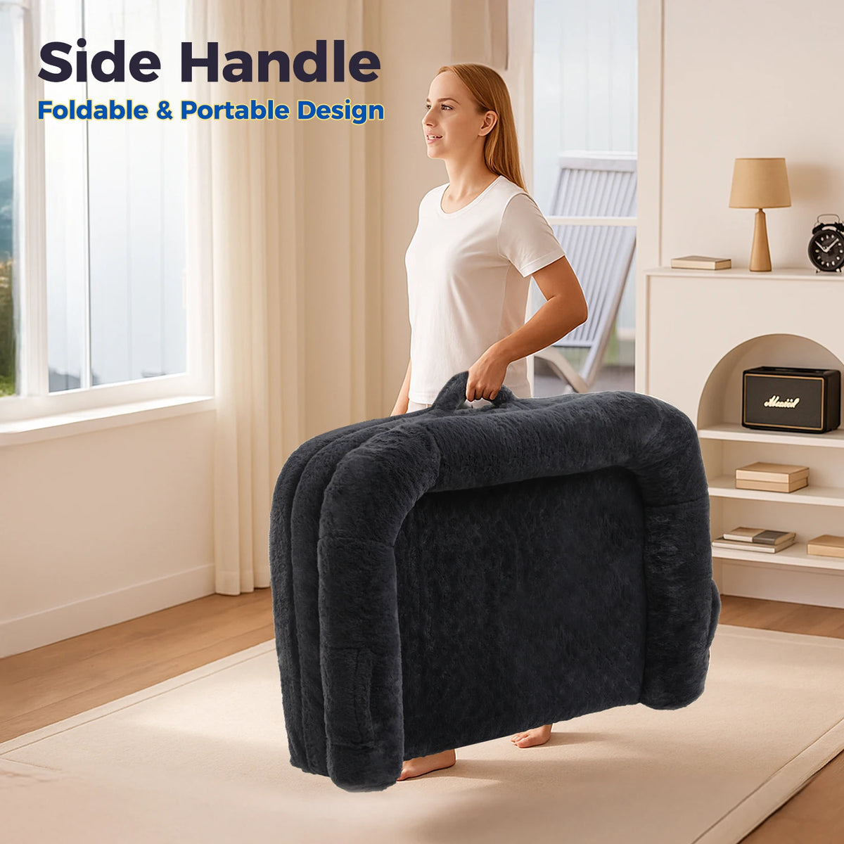 PAWZ Road Foldable Plush Dog Bed With Non Slip Base