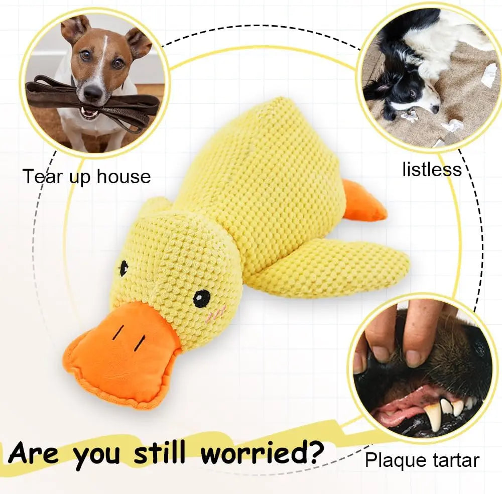 XMSJ Durable Plush Quacking Duck Chew Resistant Pet Toy