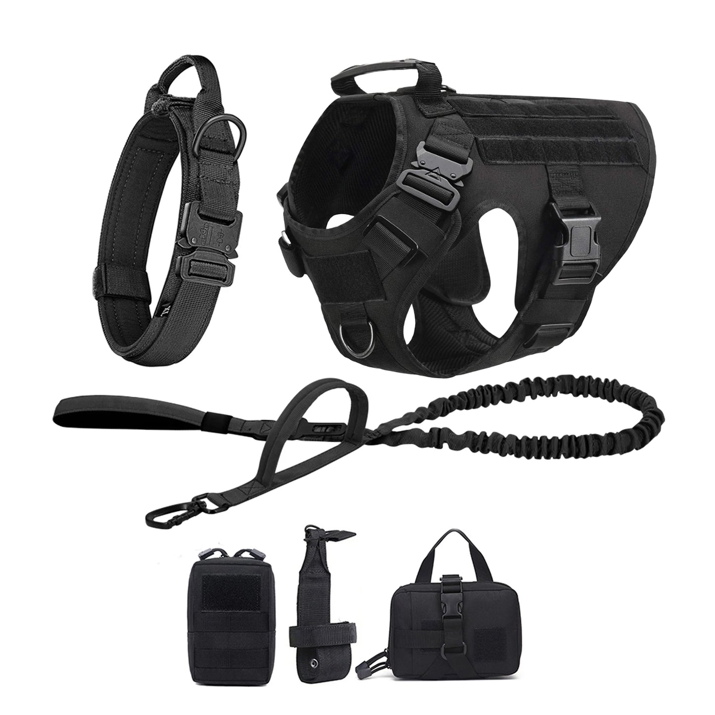 Tactical Dog Harness With Molle Pouches For German Shepherd Training