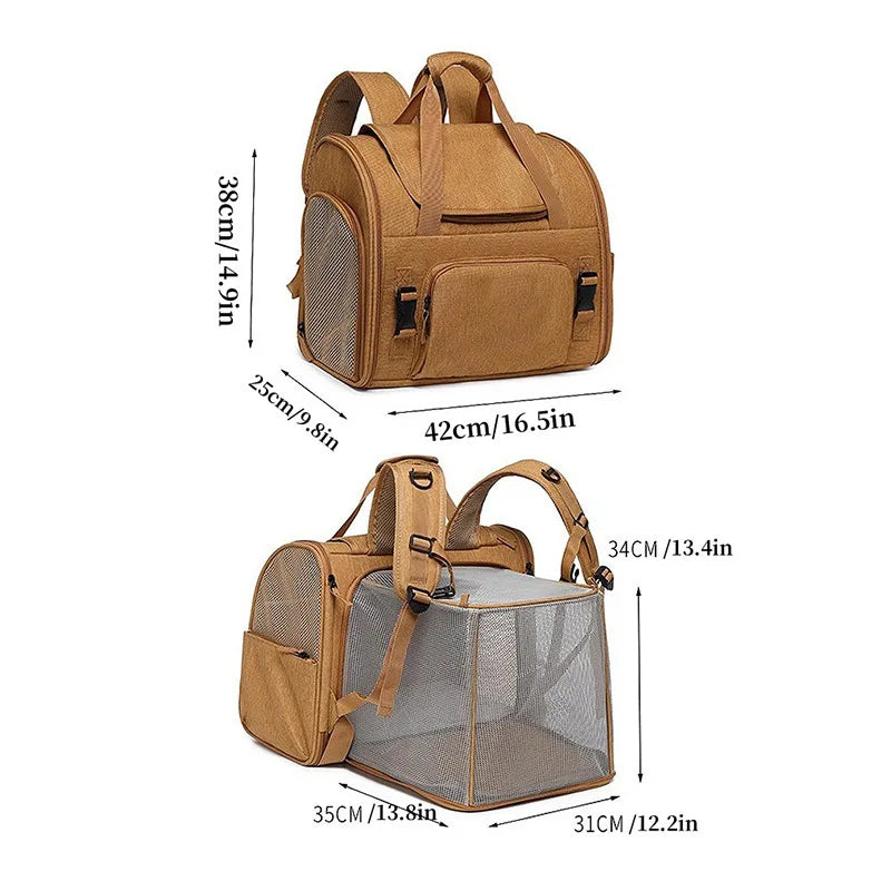 Breathable Foldable Pet Backpack For Dog And Cat Travel