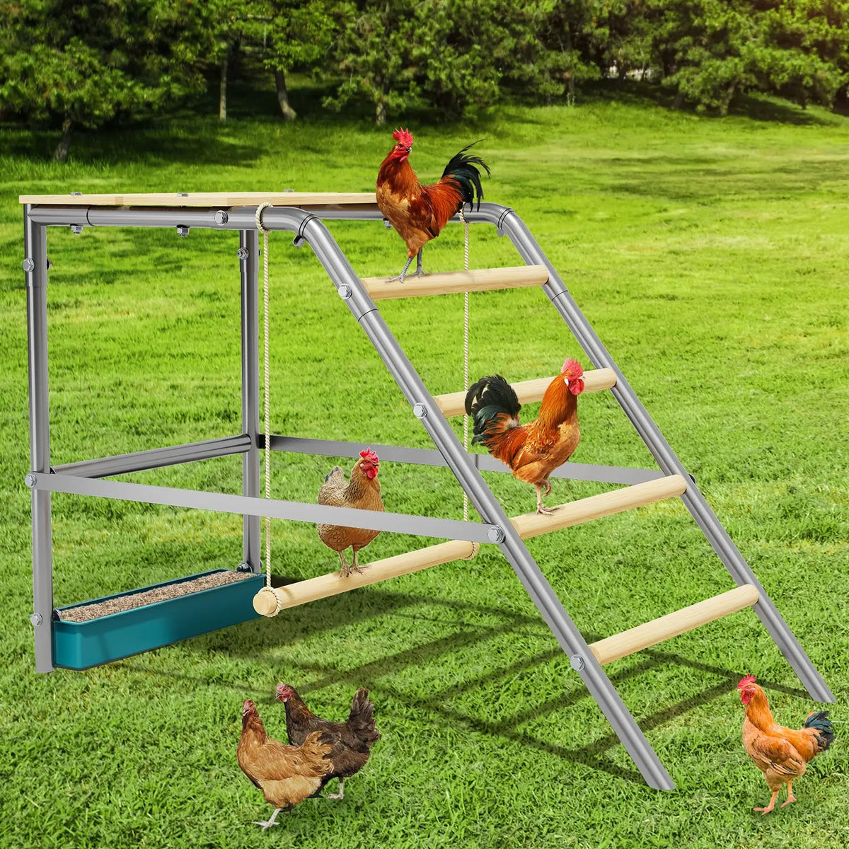 HiMISS Durable Galvanized Steel Chicken Coop Roost