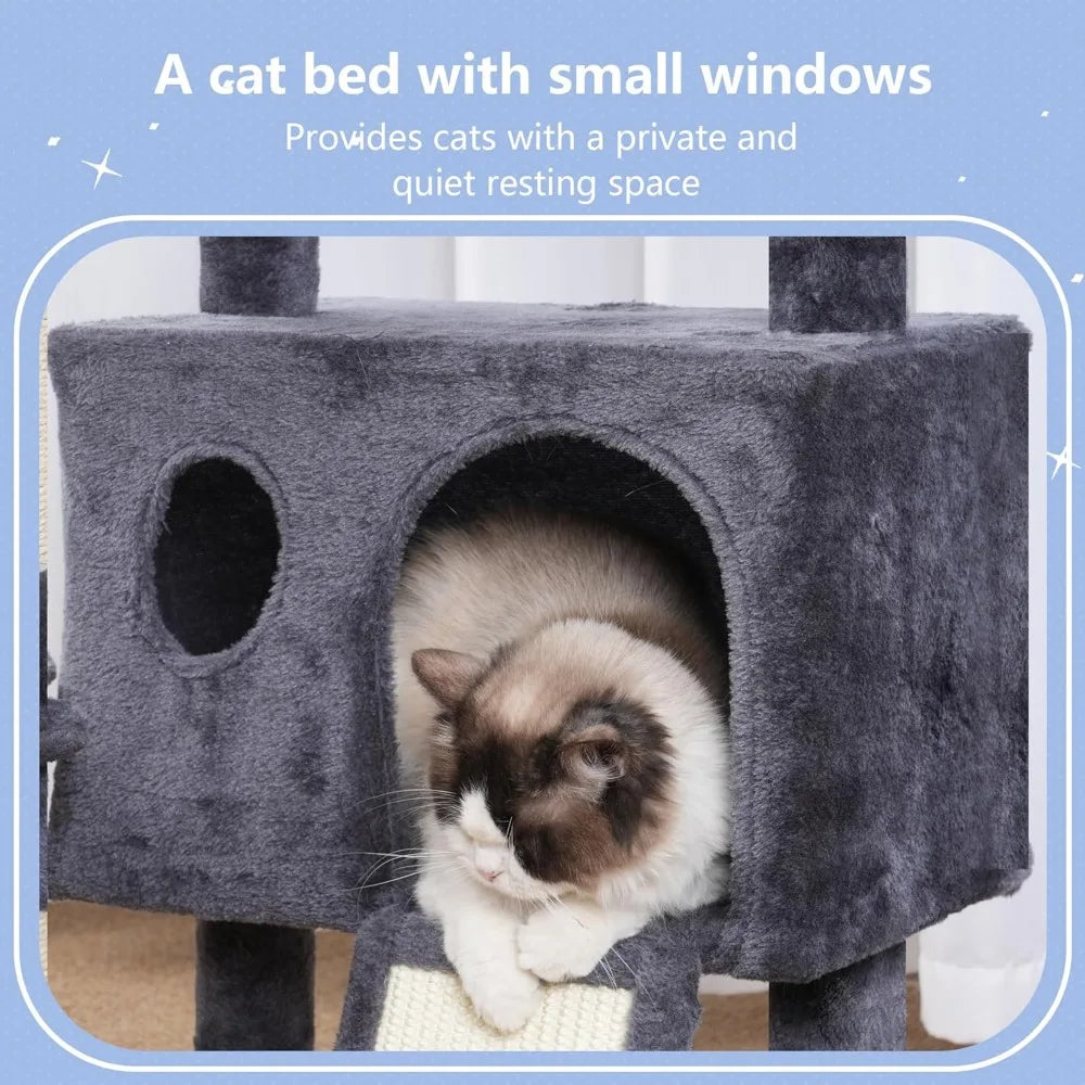 NBVCX Indoor Cat Tree Tower With Sisal Scratching Posts
