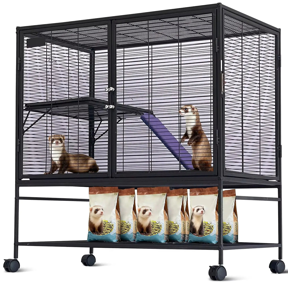 HiMISS Multi Level Small Animal Cage With Ramp And Tray