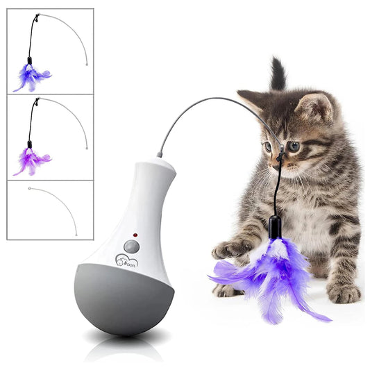 Doel Interactive Cat Feather Toy With Automatic 360 Rotation Design