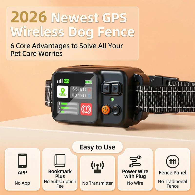 Dog GPS Fence System Waterproof Wireless Training Collar