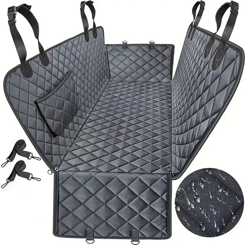 Waterproof Dog Car Seat Cover With Mesh Window And Zipper