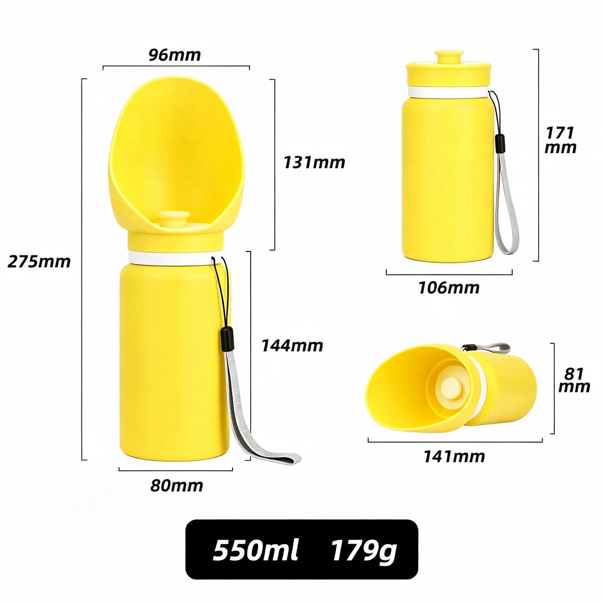 AJN Portable Foldable Dog Water Dispenser Bottle Travel