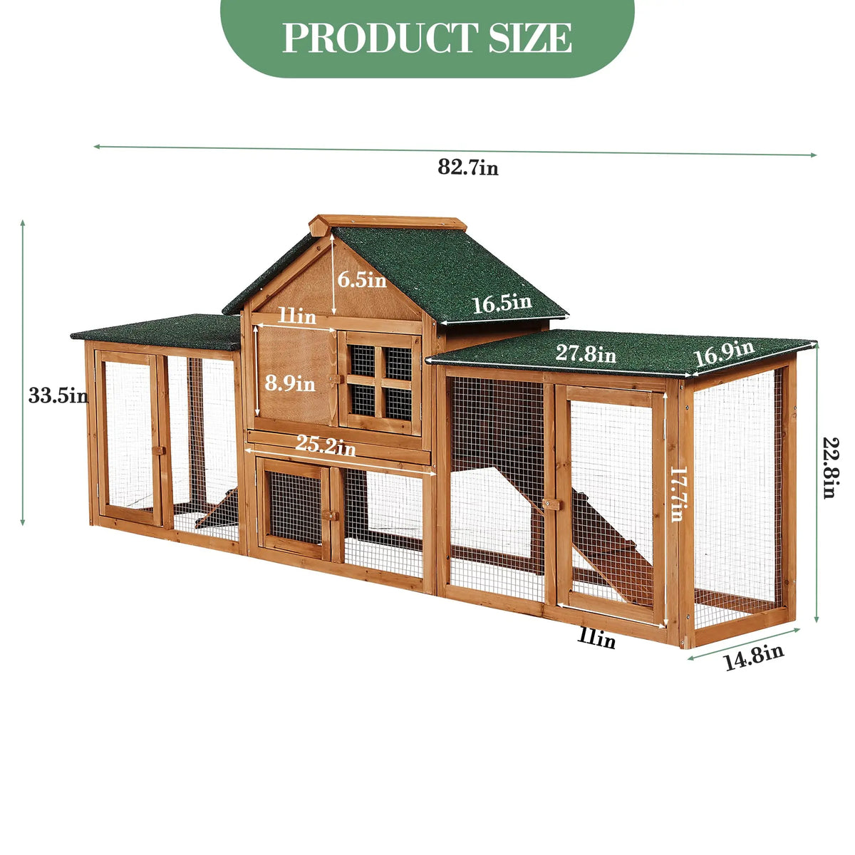 DishyKooker Outdoor Wooden Rabbit Hutch With Double Runs And Ramp