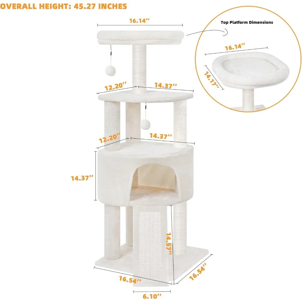 NBVCX Multi Level Cat Tower With Condo And Scratching Posts