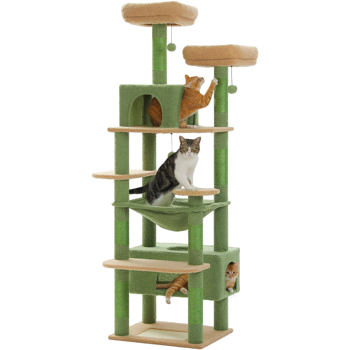PEQULTI Multi Tier Cat Tree Tower With Scratching Posts
