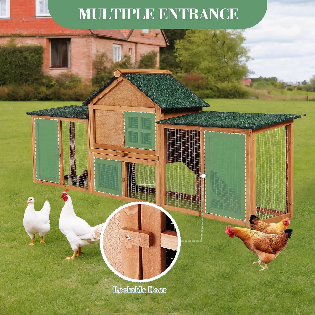 DishyKooker Outdoor Wooden Rabbit Hutch With Double Runs And Ramp