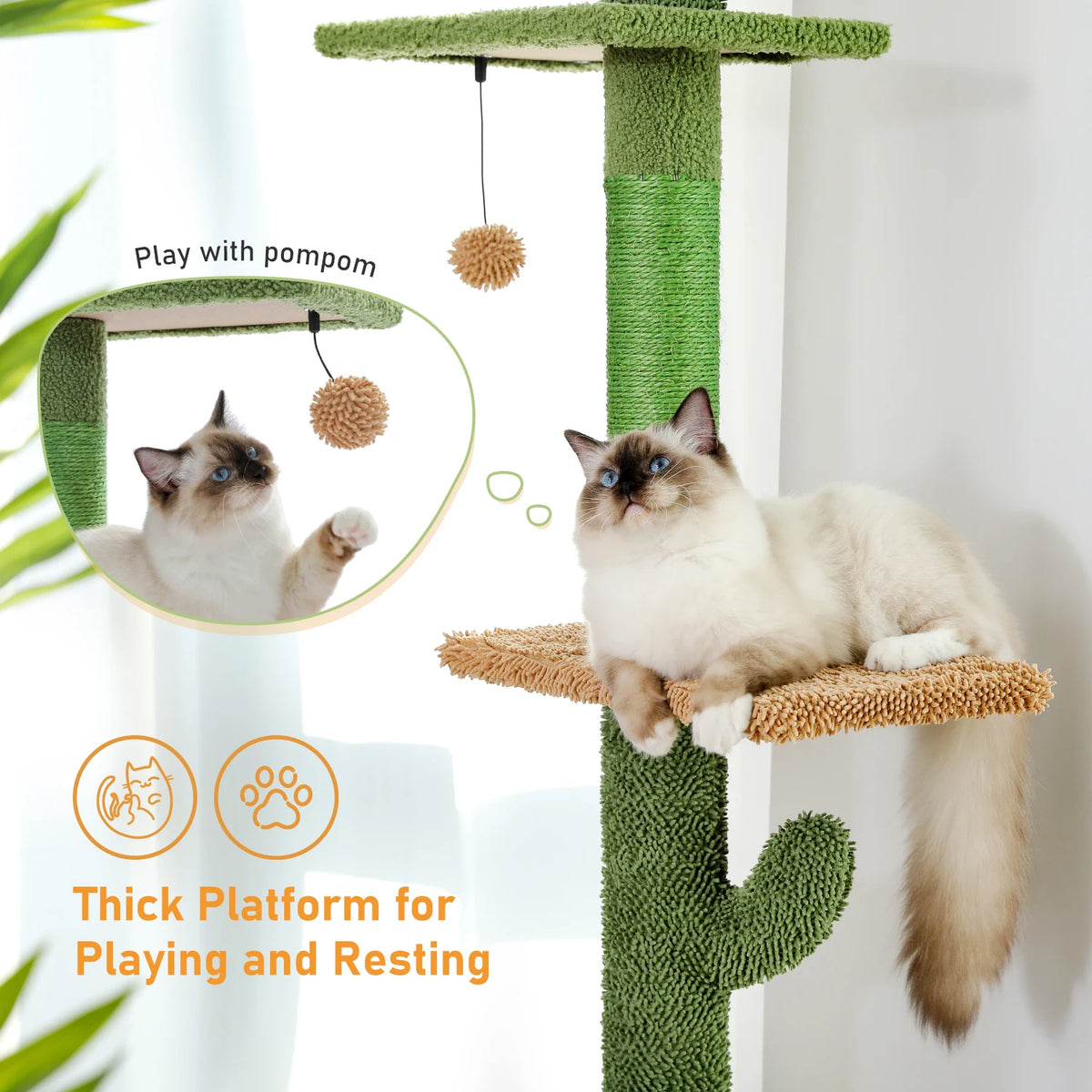 Pawz Road Sturdy Cat Climbing Tree With Hammock And Scratcher