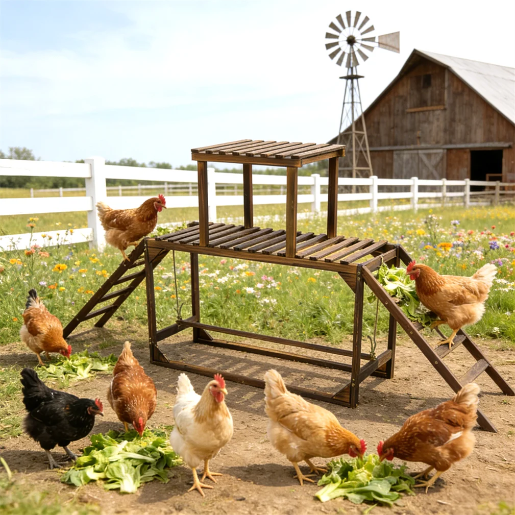 Borwart Chicken Coop Ladder With Swing And Roosting Bar